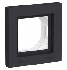 AQUA 1-постовая рамка, IP44 Systeme Electric AtlasDesign, Карбон