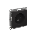 РОЗЕТКА без заземления со шторками, 16А, механизм Systeme Electric AtlasDesign, Карбон