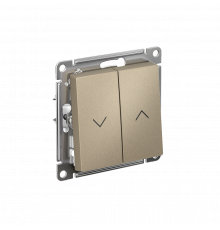 2-клавишный ВЫКЛЮЧАТЕЛЬ ДЛЯ ЖАЛЮЗИ, сх.4, 10А, механизм Systeme Electric AtlasDesign, Шампань