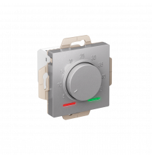 ТЕРМОСТАТ электронный для теплого пола с датчиком, 10A, механизм Systeme Electric AtlasDesign, Алюминий
