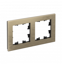 2-постовая рамка, МЕТАЛЛ Systeme Electric AtlasDesign Nature, Латунь