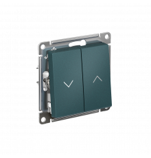 2-клавишный ВЫКЛЮЧАТЕЛЬ ДЛЯ ЖАЛЮЗИ, сх.4, 10А, механизм Systeme Electric AtlasDesign, Изумруд