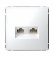РОЗЕТКА двойная компьютерная RJ45+RJ45, кат.6А, механизм Systeme Electric ArtGallery, Белый