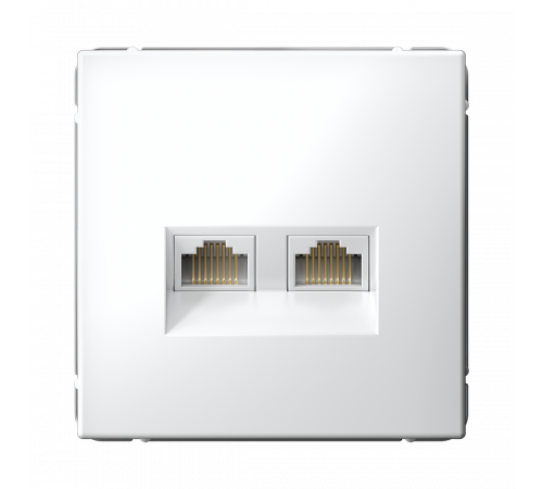 РОЗЕТКА двойная компьютерная RJ45+RJ45, кат.6А, механизм Systeme Electric ArtGallery, Белый