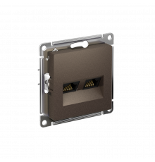 РОЗЕТКА двойная компьютерная RJ45+RJ45 кат. 5e, механизм Systeme Electric AtlasDesign, Мокко