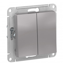 Выключатель "AtlasDеsign" IP44 С/У б/РАМКИ 2кл. (250В, 10АХ) Systeme Electric AtlasDesign, Алюминий