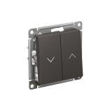2-клавишный ВЫКЛЮЧАТЕЛЬ ДЛЯ ЖАЛЮЗИ, сх.4, 10А, механизм Systeme Electric AtlasDesign, Базальт