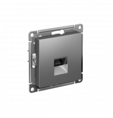 РОЗЕТКА компьютерная RJ45 кат. 5e, механизм Systeme Electric AtlasDesign, Сталь