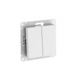 AQUA 2-клавишный ВЫКЛЮЧАТЕЛЬ, IP44, сх.5, 10АХ, мех., быстрозажим. клем Systeme Electric AtlasDesign, Белый