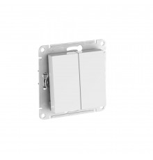 AQUA 2-клавишный ВЫКЛЮЧАТЕЛЬ, IP44, сх.5, 10АХ, мех., быстрозажим. клем Systeme Electric AtlasDesign, Белый