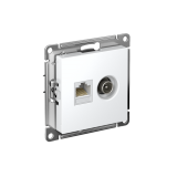 РОЗЕТКА двойная ТВ + компьютерная RJ45 кат. 5e, механизм Systeme Electric AtlasDesign, Лотос