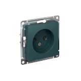 РОЗЕТКА без заземления со шторками, 16А, механизм Systeme Electric AtlasDesign, Изумруд