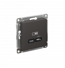 USB РОЗЕТКА тип-С 65Вт высокоскор.заряд. QC, PD, механизм Systeme Electric AtlasDesign, Базальт