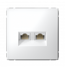 РОЗЕТКА двойная компьютерная RJ45+RJ45, кат. 5е, механизм Systeme Electric ArtGallery, Белый