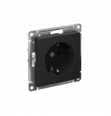 РОЗЕТКА с заземлением без шторок, 16А, мех., быстрозажим. клем Systeme Electric AtlasDesign, Карбон