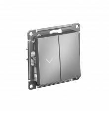 2-клавишный ВЫКЛЮЧАТЕЛЬ ДЛЯ ЖАЛЮЗИ, сх.4, 10А, механизм Systeme Electric AtlasDesign, Сталь