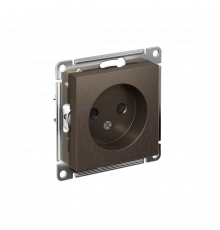 РОЗЕТКА без заземления со шторками, 16А, механизм Systeme Electric AtlasDesign, Мокко
