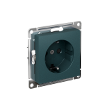РОЗЕТКА с заземлением со шторками, 16А, механизм, быстрозажим. клем Systeme Electric AtlasDesign, Изумруд