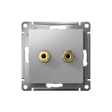 АУДИОРОЗЕТКА двойная Systeme Electric AtlasDesign, Алюминий