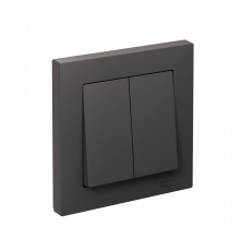 2-клавишный ВЫКЛЮЧАТЕЛЬ, сх.5, 10АХ, в сборе Systeme Electric AtlasDesign, Базальт