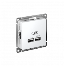 USB РОЗЕТКА A+A, 5В/2,1А, 2х5В/1,05А, механизм Systeme Electric AtlasDesign, Лотос