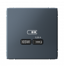 USB РОЗЕТКА тип-С 65Вт высокоскор.заряд. QC, PD, механизм Systeme Electric ArtGallery, Грифель