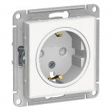 ART РОЗЕТКА с заземлением со шторками, 16А, механизм Systeme Electric AtlasDesign, Белый