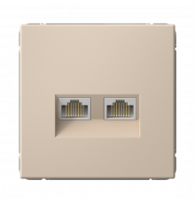 РОЗЕТКА двойная компьютерная RJ45+RJ45, кат. 5е, механизм Systeme Electric ArtGallery, Песочный