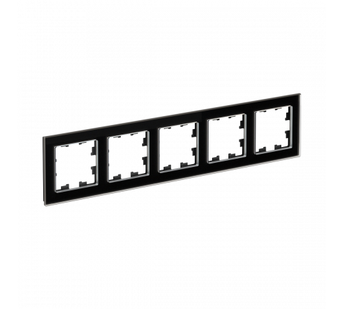 5-постовая рамка, ОРГАНИЧЕСКОЕ СТЕКЛО Systeme Electric AtlasDesign Nature, Черный
