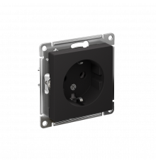 РОЗЕТКА с заземлением без шторок, 16А, механизм Systeme Electric AtlasDesign, Карбон