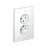 РОЗЕТКА двойная без заземления, 16А, в сборе Systeme Electric AtlasDesign, Белый