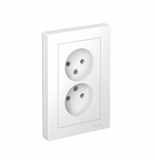 РОЗЕТКА двойная без заземления, 16А, в сборе Systeme Electric AtlasDesign, Белый