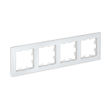 4-постовая рамка, МАТОВОЕ ОРГАНИЧЕСКОЕ СТЕКЛО БЕЛЫЙ Systeme Electric AtlasDesign Nature, Матовый белый