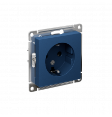 РОЗЕТКА с заземлением без шторок, 16А, механизм Systeme Electric AtlasDesign, Аквамарин