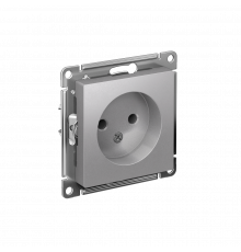 РОЗЕТКА без заземления без шторок, 16А, механизм Systeme Electric AtlasDesign, Алюминий