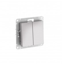 AQUA 2-клавишный ВЫКЛЮЧАТЕЛЬ, IP44, сх.5, 10АХ, мех., быстрозажим. клем Systeme Electric AtlasDesign, Алюминий