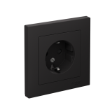 РОЗЕТКА с заземлением со шторками, 16А, в сборе Systeme Electric AtlasDesign, Карбон