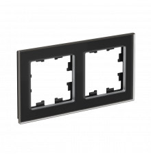 2-постовая рамка, МАТОВОЕ ОРГАНИЧЕСКОЕ СТЕКЛО ЧЕРНЫЙ Systeme Electric AtlasDesign Nature, Матовый черный