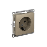 РОЗЕТКА с заземлением без шторок, 16А, механизм Systeme Electric AtlasDesign, Шампань