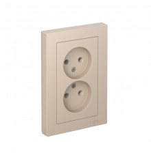 РОЗЕТКА двойная без заземления, 16А, в сборе Systeme Electric AtlasDesign, Песочный