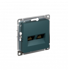 РОЗЕТКА двойная компьютерная RJ45+RJ45 кат. 5e, механизм Systeme Electric AtlasDesign, Изумруд