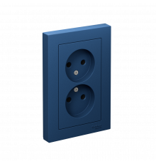 РОЗЕТКА двойная без заземления, 16А, в сборе Systeme Electric AtlasDesign, Аквамарин