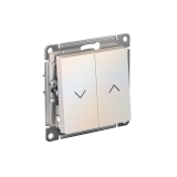 2-клавишный ВЫКЛЮЧАТЕЛЬ ДЛЯ ЖАЛЮЗИ, сх.4, 10А, механизм Systeme Electric AtlasDesign, Жемчуг