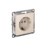 РОЗЕТКА с заземлением без шторок, 16А, мех., быстрозажим. клем Systeme Electric AtlasDesign, Бежевый