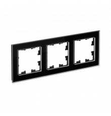 3-постовая рамка, ОРГАНИЧЕСКОЕ СТЕКЛО Systeme Electric AtlasDesign Nature, Черный