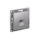 РОЗЕТКА компьютерная RJ45 кат. 5e, механизм Systeme Electric AtlasDesign, Алюминий
