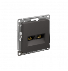 РОЗЕТКА двойная компьютерная RJ45+RJ45 кат. 5e, механизм Systeme Electric AtlasDesign, Базальт