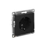 РОЗЕТКА с заземлением со шторками, 16А, механизм Systeme Electric AtlasDesign, Карбон