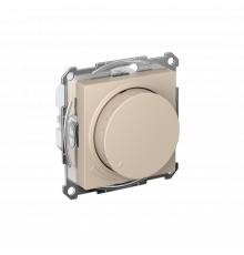 СВЕТОРЕГУЛЯТОР (диммер) поворотно-нажимной, LED, RC, 400Вт, механизм Systeme Electric AtlasDesign, Песочный