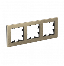 3-постовая рамка, МЕТАЛЛ Systeme Electric AtlasDesign Nature, Латунь